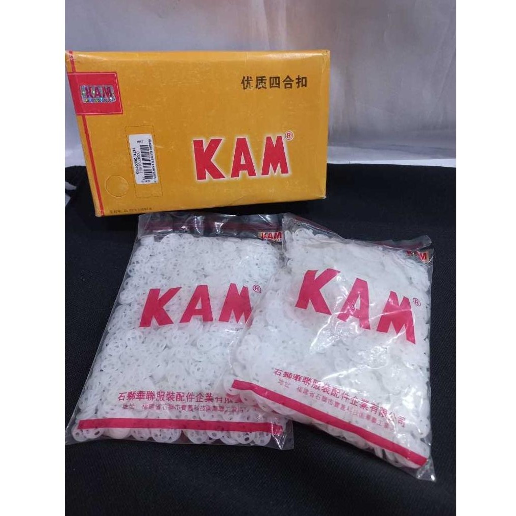 Kancing Cetet Jepret Plastik KAM 10mm | Putih Bening 1000 PCS