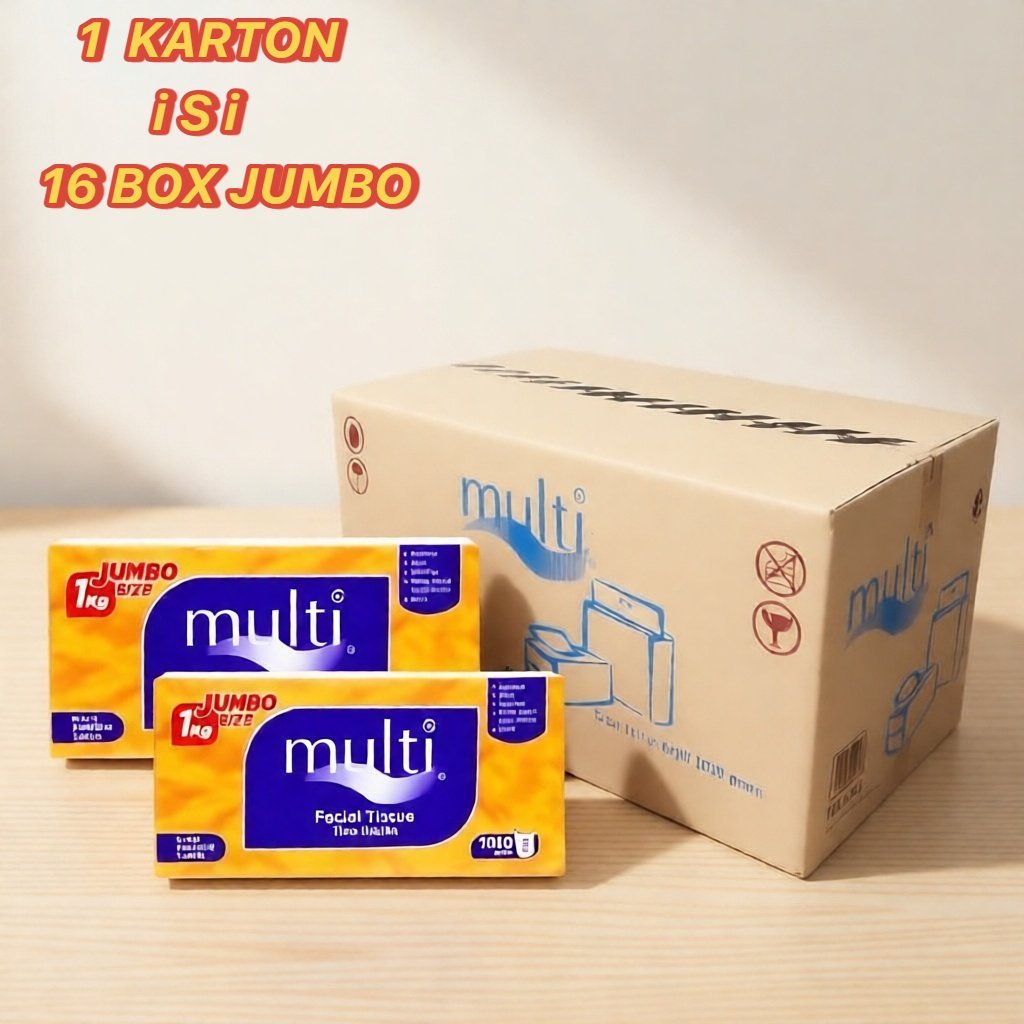 ( 1 KARTON isi 16 BOX ) MULTI 1 gram - Tissue Facial jumbo size kiloan