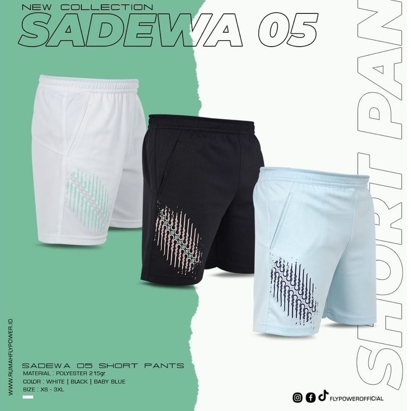 Celana Pendek Badminton Flypower Sadewa 5 Original - Celana Bulutangkis Olahraga Pria Wanita