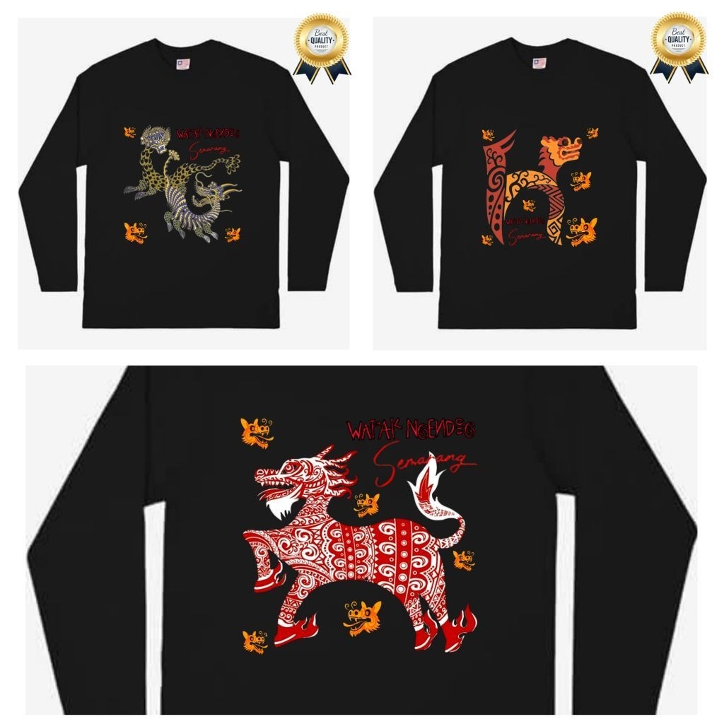 KAOS SEMARANG KAOS BATIK WARAK NGENDOG SEMARANG (DEWASA LENGAN PANJANG)