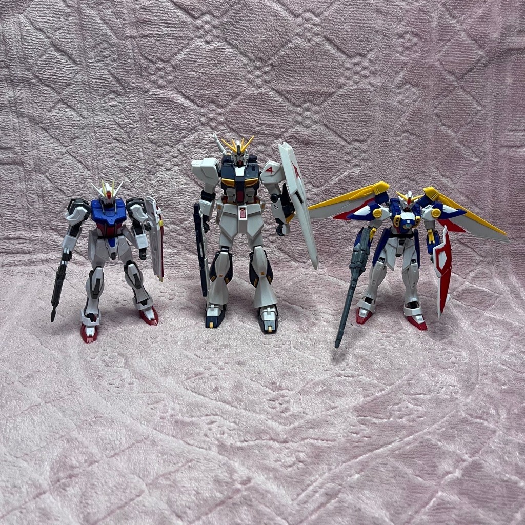 paket gundam 1/144 xing dong hg / wing zero bird transform & daban model eg / v fighter & eg strike 