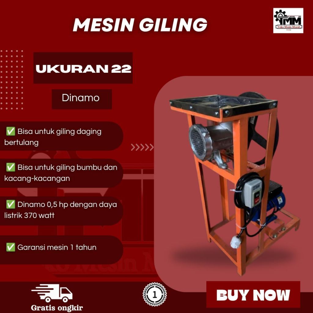 Mesin giling 22 Dinamo, Mesin giling daging, giling tulang, giling bumbu, dll