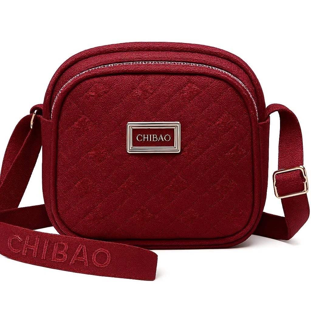 tas selempang wanita bordir love CHIBAO CBA 99018 kanvas