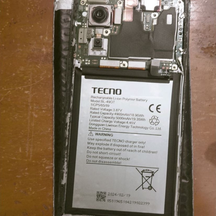 mesin hp tekno spark 20 pro+, kondisi habis jatuh