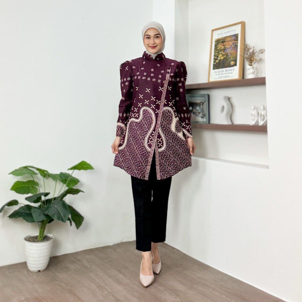 tunik batik baju batik perempuan batik kantor batik cewek tunik cewek tunik perempuan