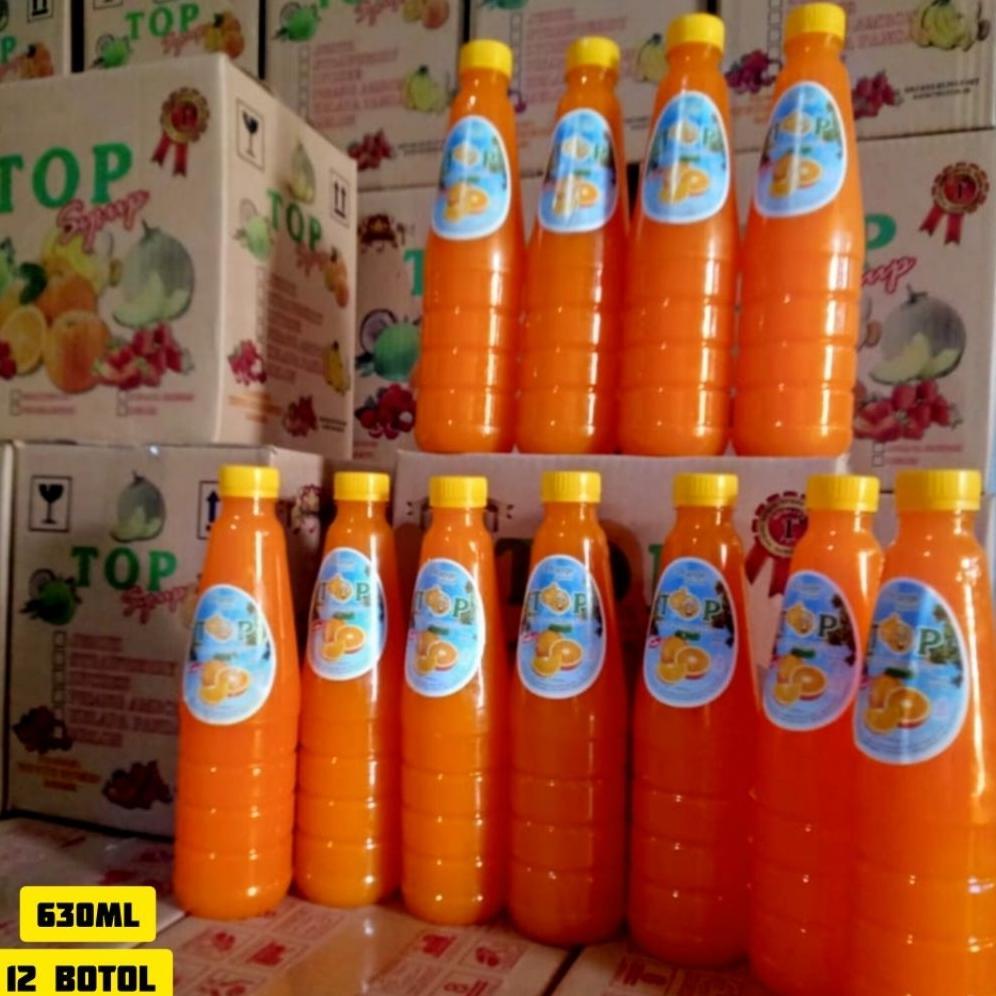 12 Botil Top Syrup Orange Squash 630ml Minuman SirupJeruk Segar DISKON