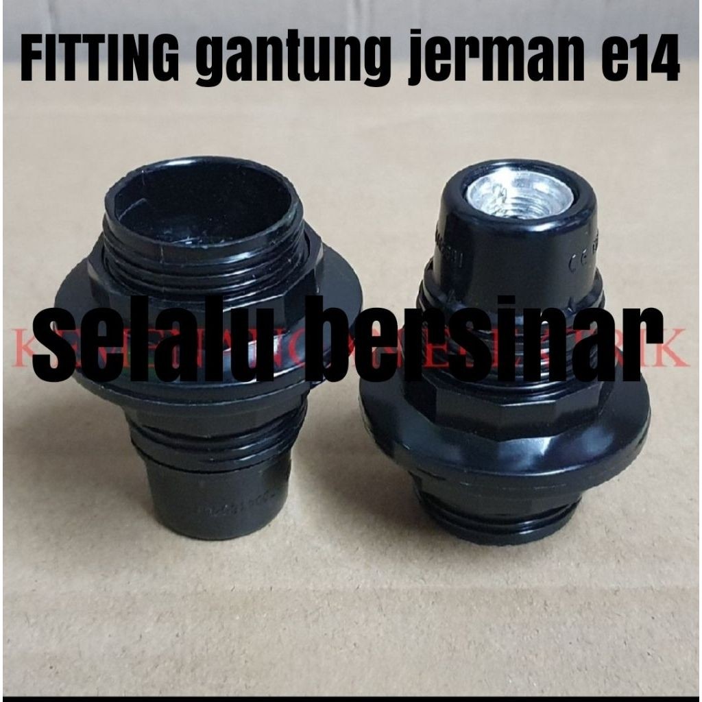 FITTING JERMAN E14 DOUBLE RING / FITTING LAMPU GANTUNG E14 ULIR