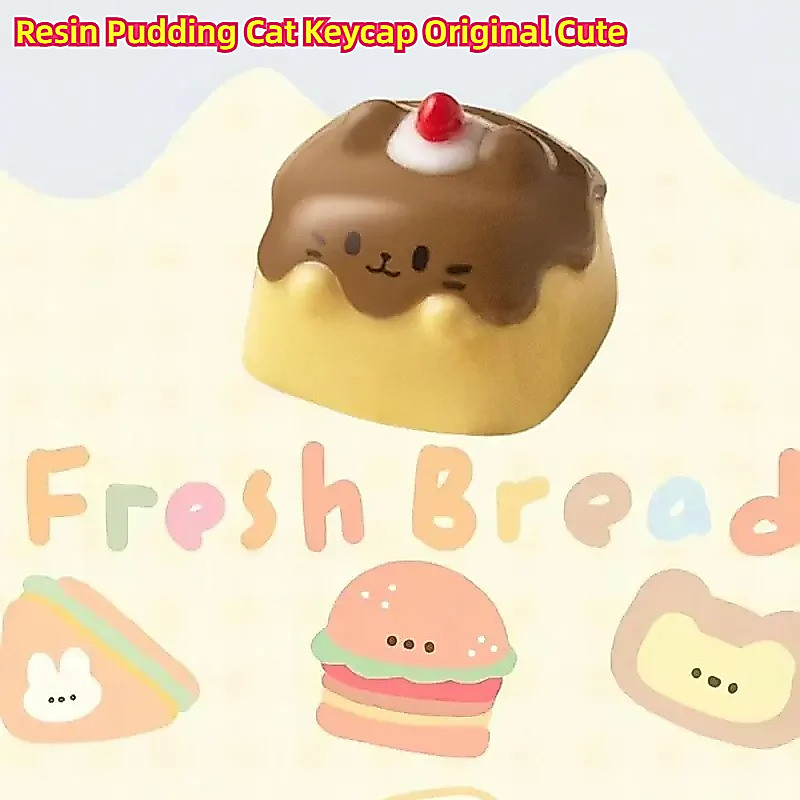 Resin Pudding Cat Keycap Cute Mechanical Keyboard Keycap Personalized Decoration Gift