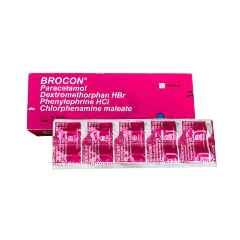 Brocon Paracetamol Dextromethorphan HBr Phenylephrine HCl Chlorphenamine Maleat Kapsul