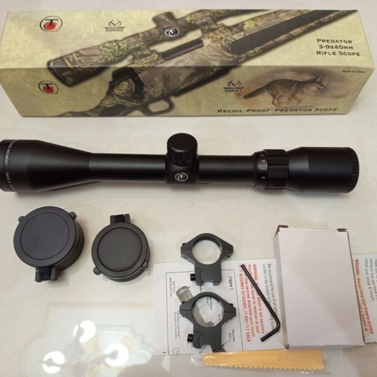TELESCOPE THOMSON PREDATOR 3-9X40 HK TUTUP FLIP