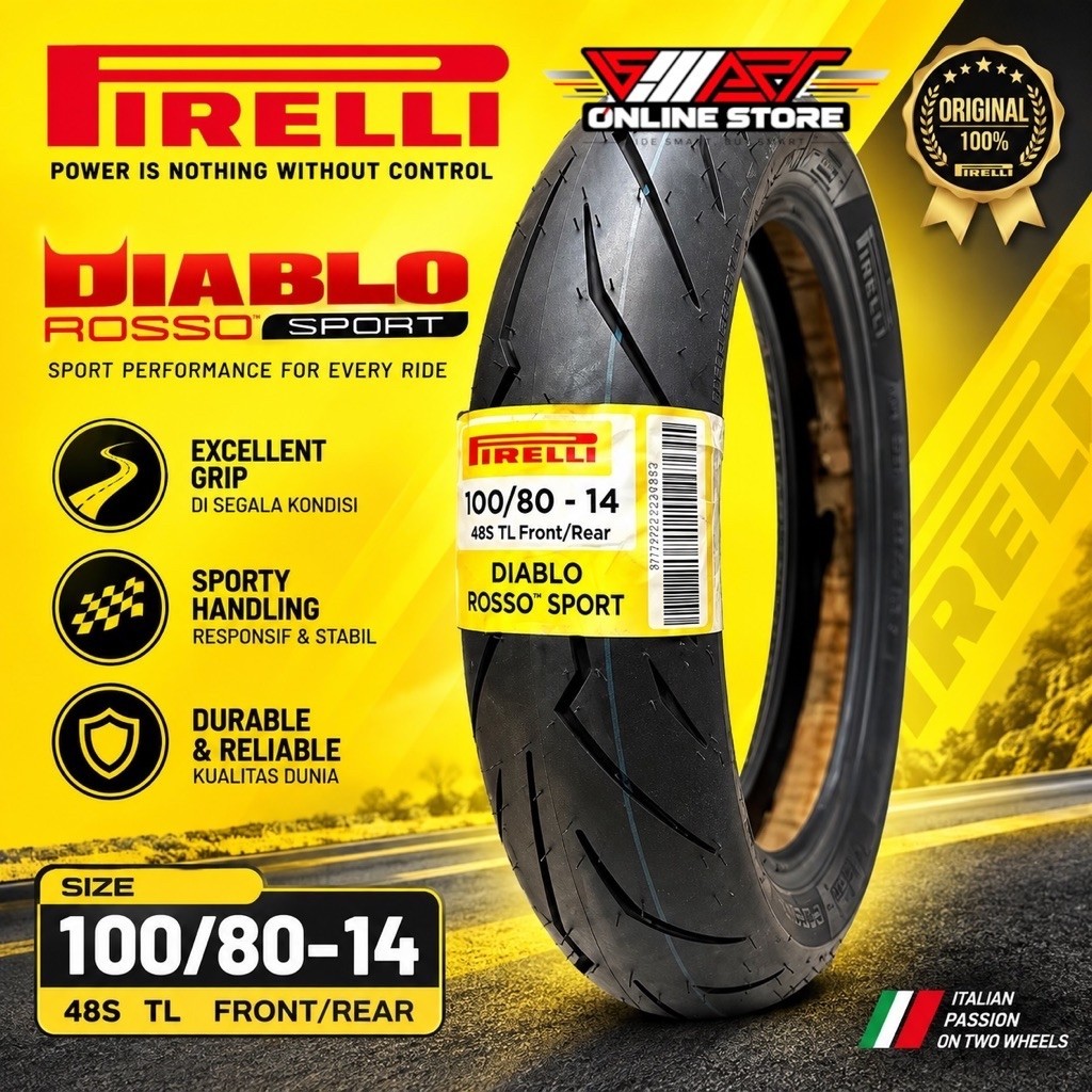 BAN PIRELLI DIABLO ROSSO SPORT 100/80-14