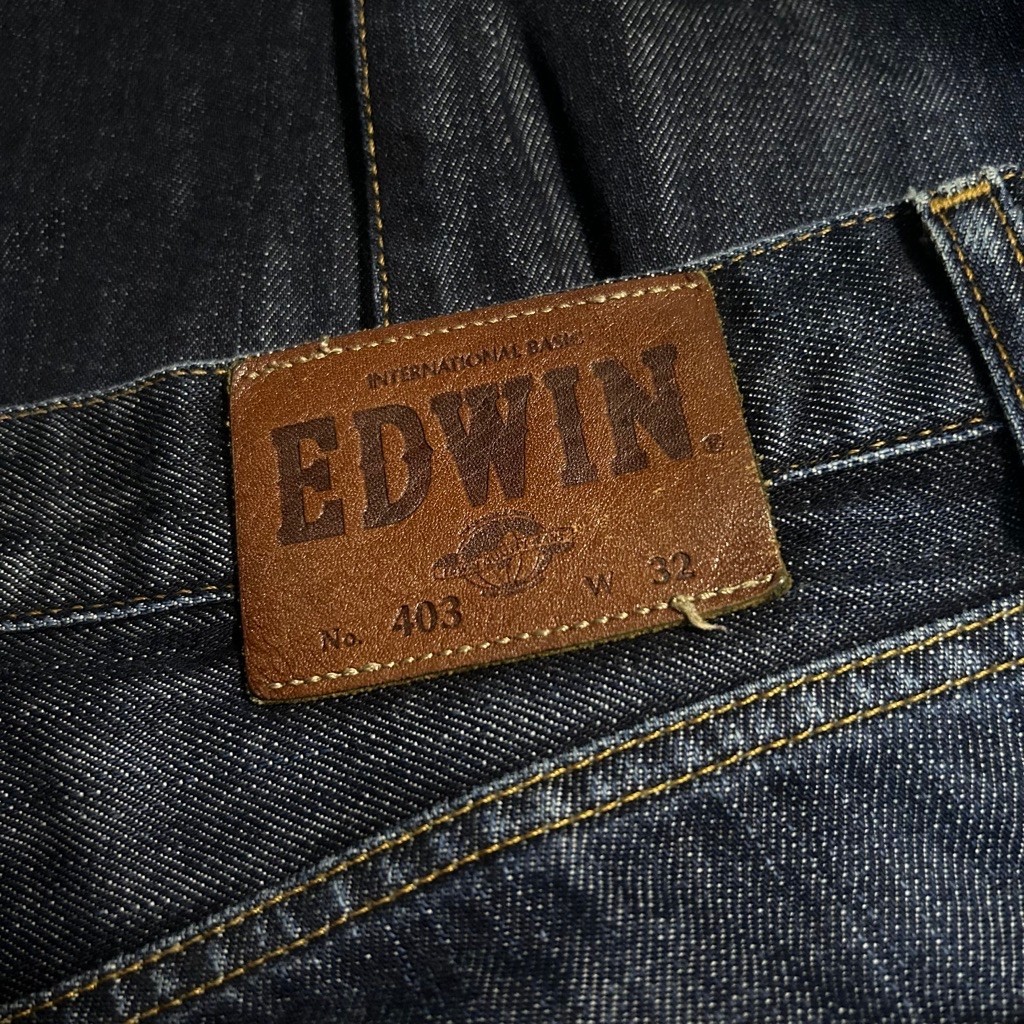 Celana Jeans Second “Edwin Tokyo Japan No.403 Regular Fit Straight Deep Blue Jeans”