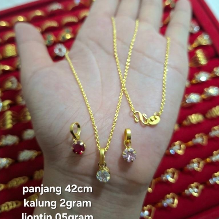 kalung + liontin dewasa emas muda 3karat (2,5gram