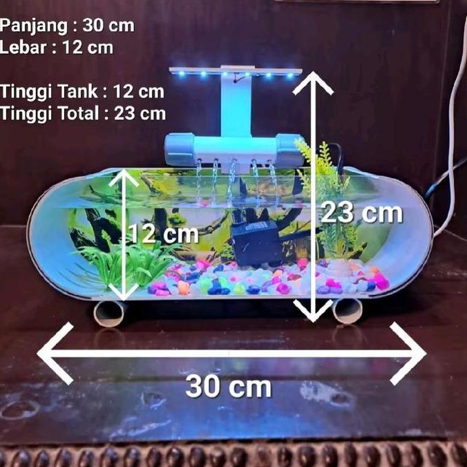 Aquarium Minimalis Air Terjun 1 Set Lengkap / Aquarium estetik