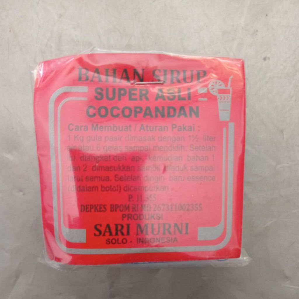 Bahan Sirup Murni Solo - Rasa Cocopandan 35gr