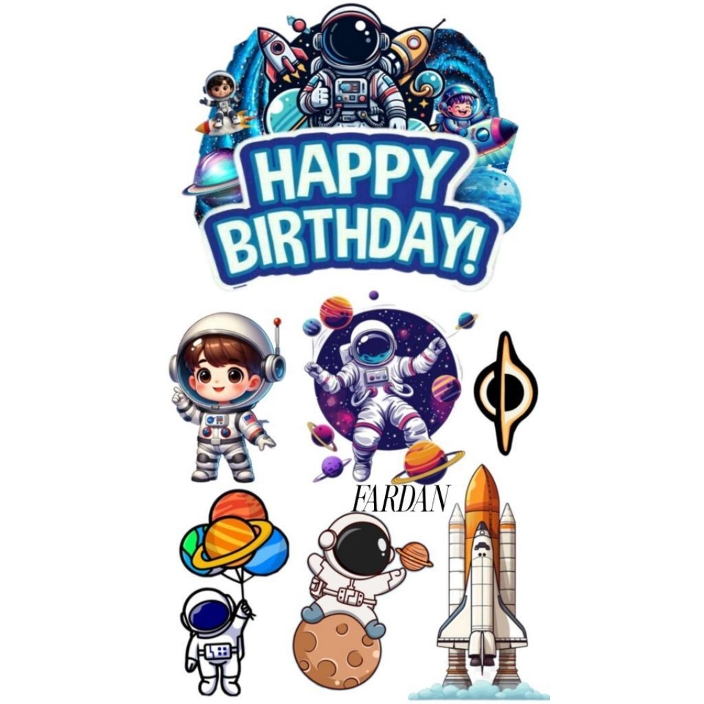 TOPPER ASTRONOT/TOPPER KUE ULANG TAHUN CUSTOM ASTRONOT/HIASA CAKE ASTRONOT/FREE CUSTOM NAMA ASTRONOT