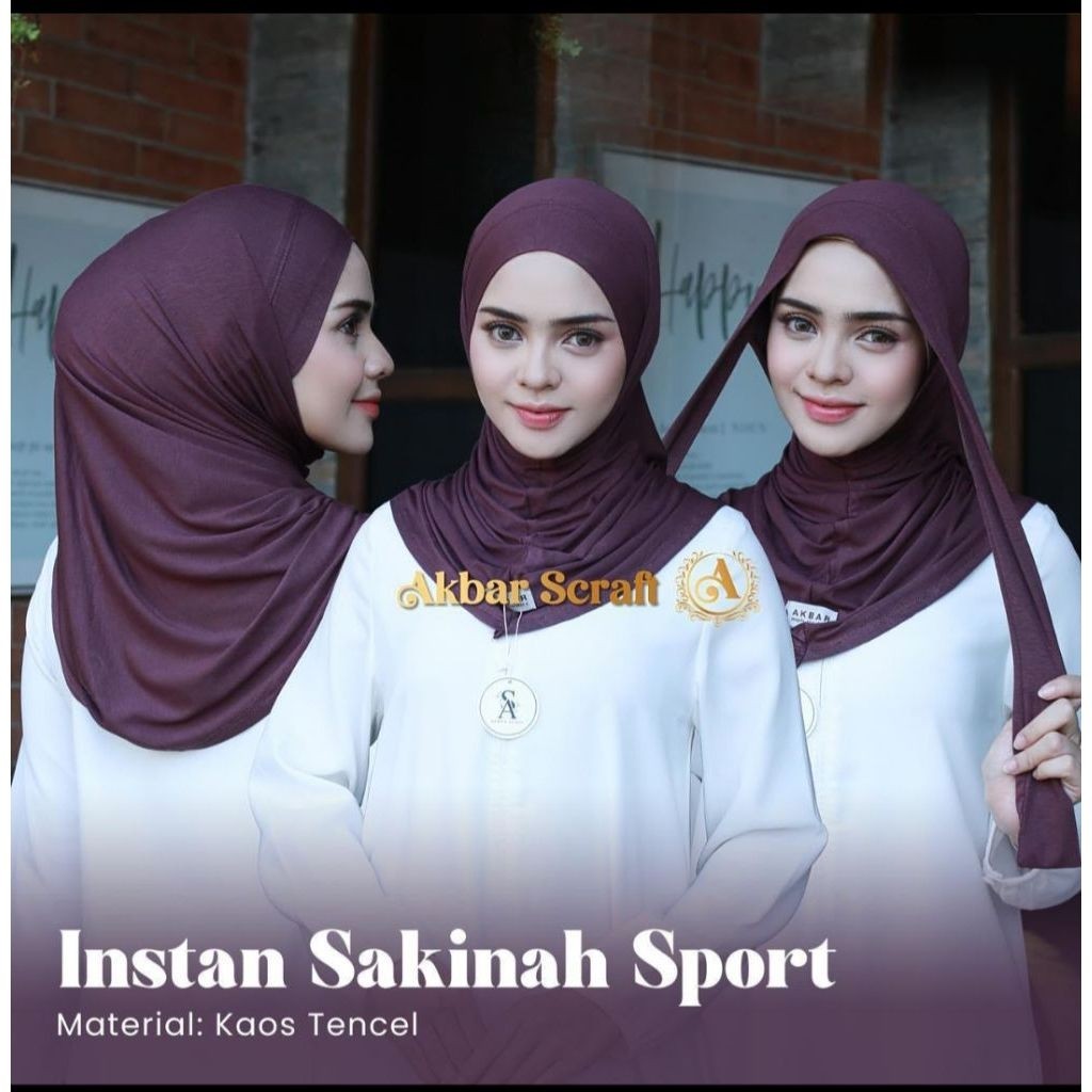 instan sakinah sport tali kaos rayon Akbar scarf