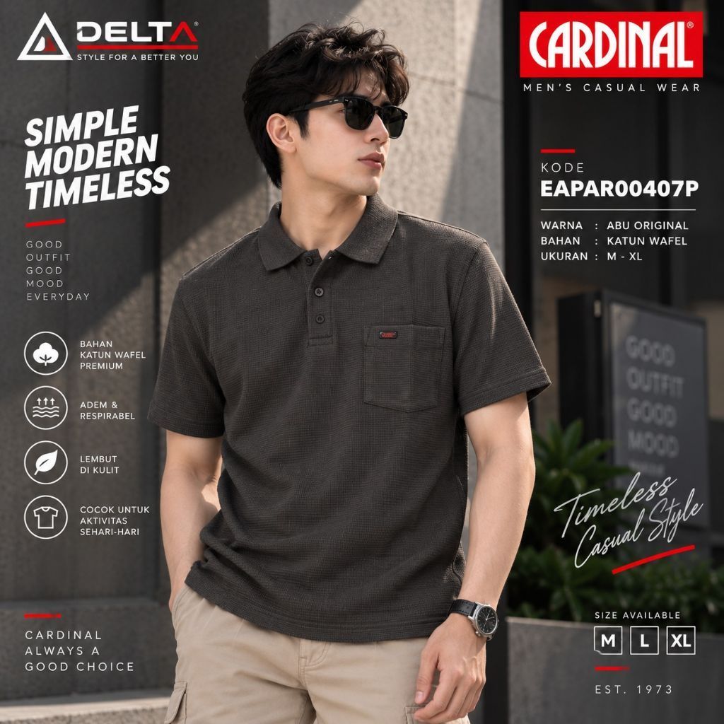 Kaos Kerah CARDINAL Original ||  Polo Shirt Cardinal || CAR 013