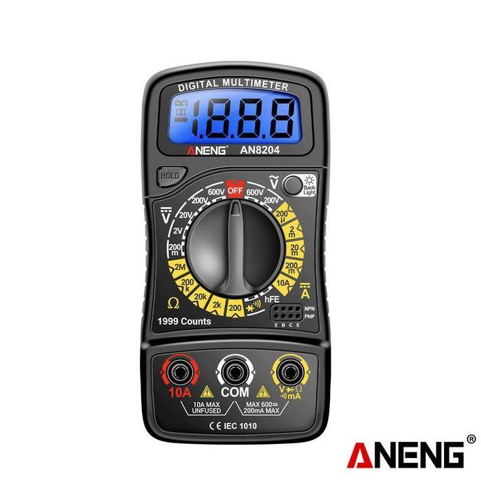 Aneng AN8204 Multitester Digital Voltage Tester hFE Triode LCD Backlight Original