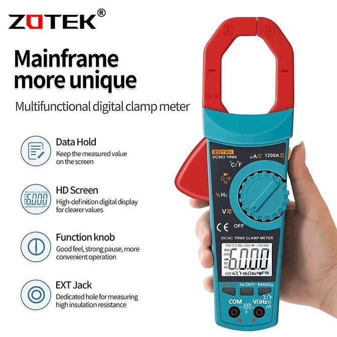 Zotek VC903 Auto Range Clamp Meter Tang Ampere Digital Tang Ampere