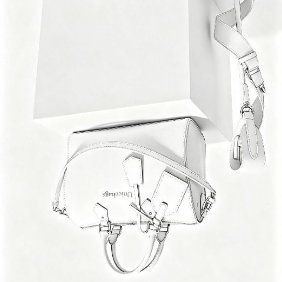 UNICEBAGS - New -  Tas Kotak Wanita denim Microchip 30cm Free box double