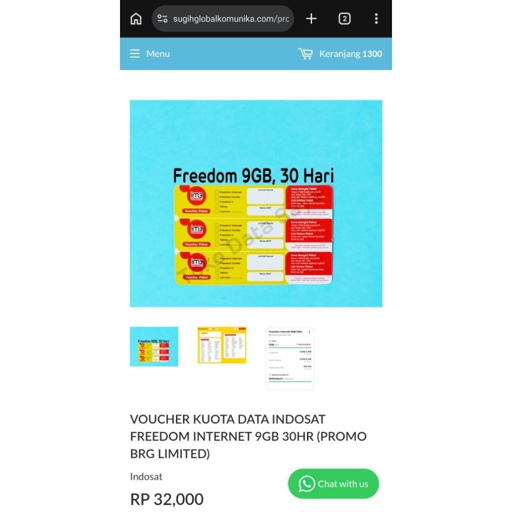 kouta indosat murah