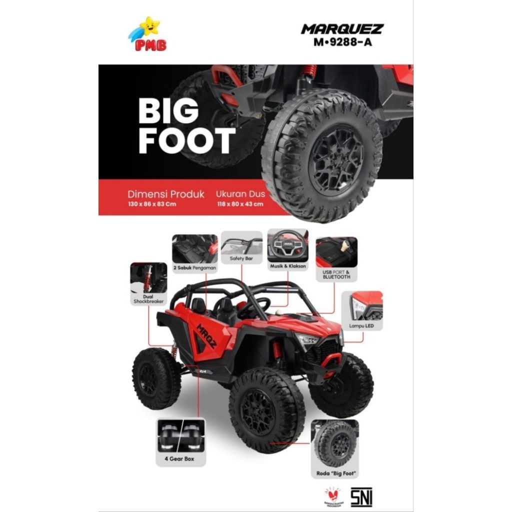 MAINAN MOBIL MOBILAN AKI REMOTE CONTROL MARQUEZ PMB M9288A AKI BESAR BUAT ANAK LAKI-LAKI