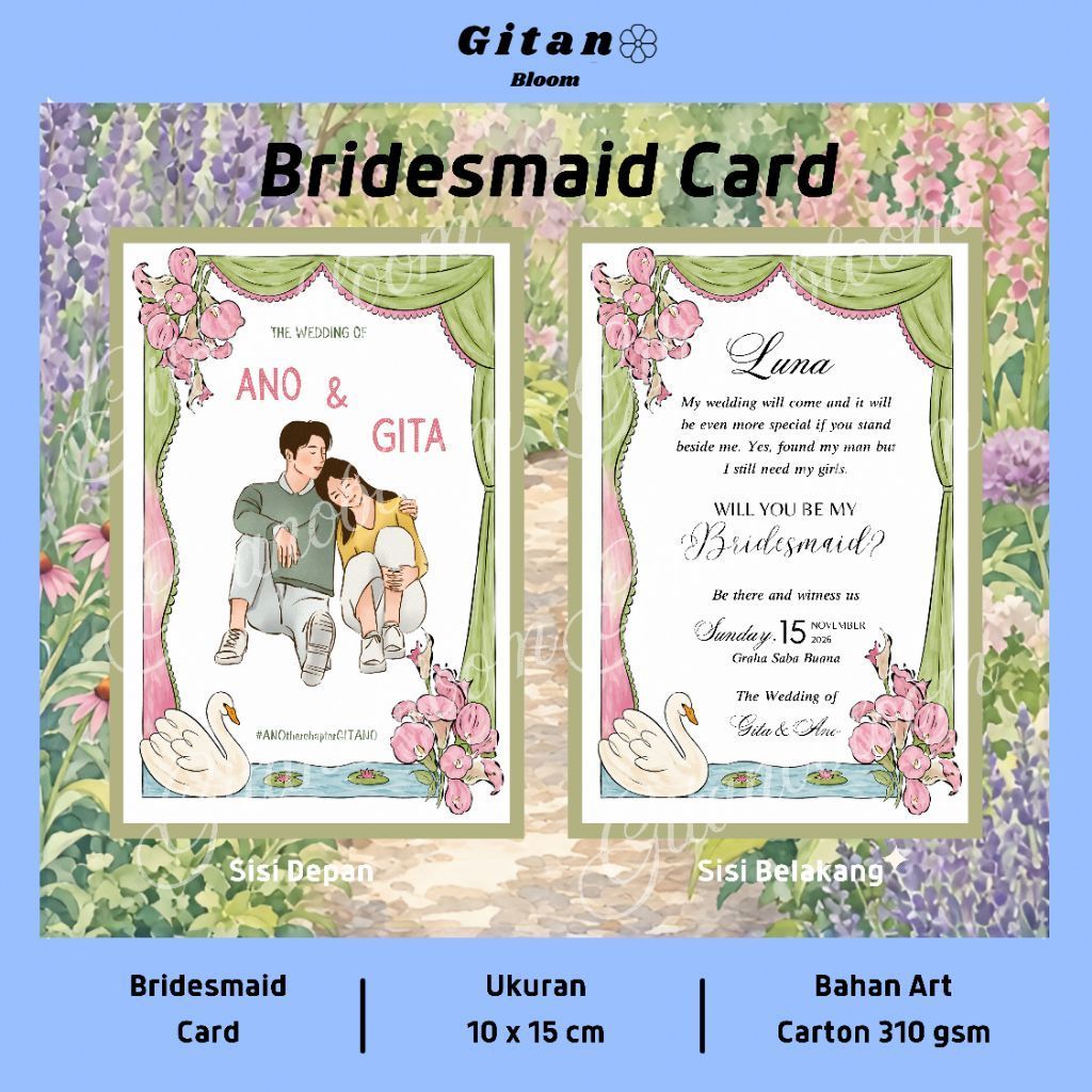 Bridesmaid Card | Bridesmaid Attire Guide | Bridesmaid Proposal | Hangtag 3 in 1 Bridesmaid | Grooms