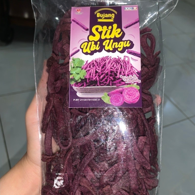 Bujang Stik Ubi Ungu Camilan Ubi Kering Warna Ungu