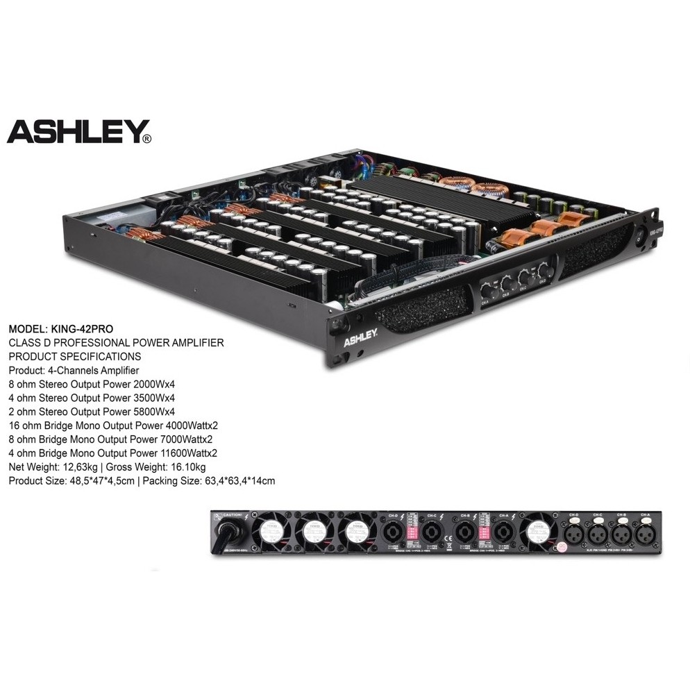 POWER ASHLEY KING 42 PRO CLASS D 4x2000 WATT ORIGINAL / Power Ashley King 42 Pro Class D 4x2000 Watt