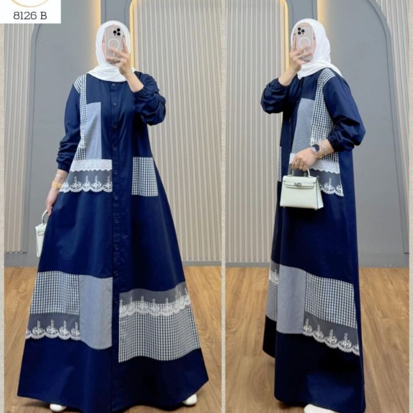 SYAINA DRESS GAMIS KATUN KOMBINASI SYAINA BY SEMUT ORIGINAL TERBARU