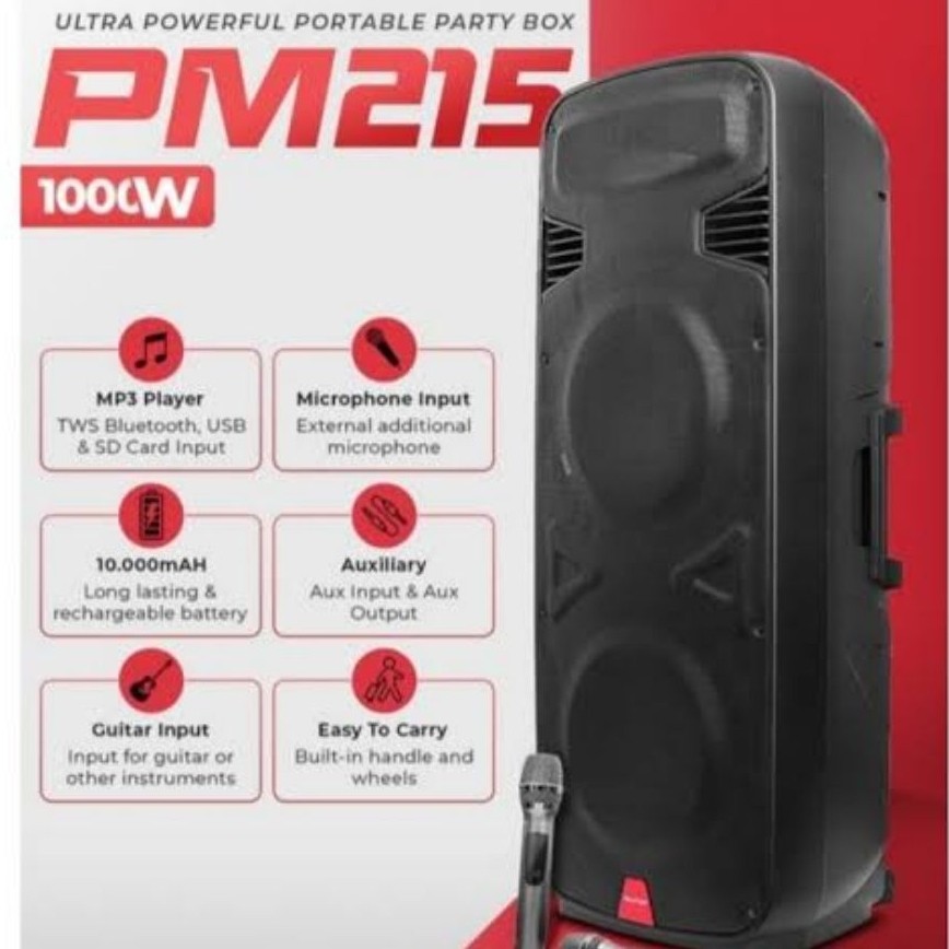 BARETONE AUDIO PORTABLE SPEAKER DOUBLE 15 INCH | PM215