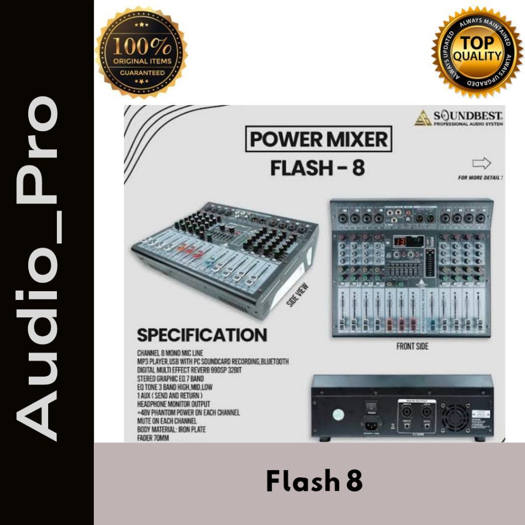 Soundbest Power Mixer Flash 8 Original 8 Chanel Sound Best Flash-8 Power Mixer