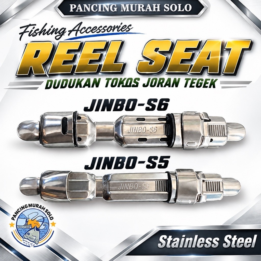 Dudukan Tokos Reel Seat Jinbo-S5 dan JINBO-S6 Joran Tegek Logam Berkualitas