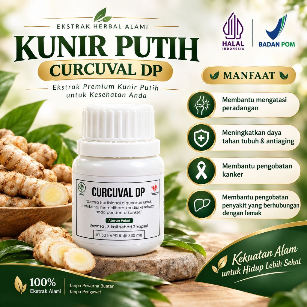 Kapsul Kunir Putih Prof Dwiyati CURCUVAL DP isi 30 kapsul [ ORIGINAL ]