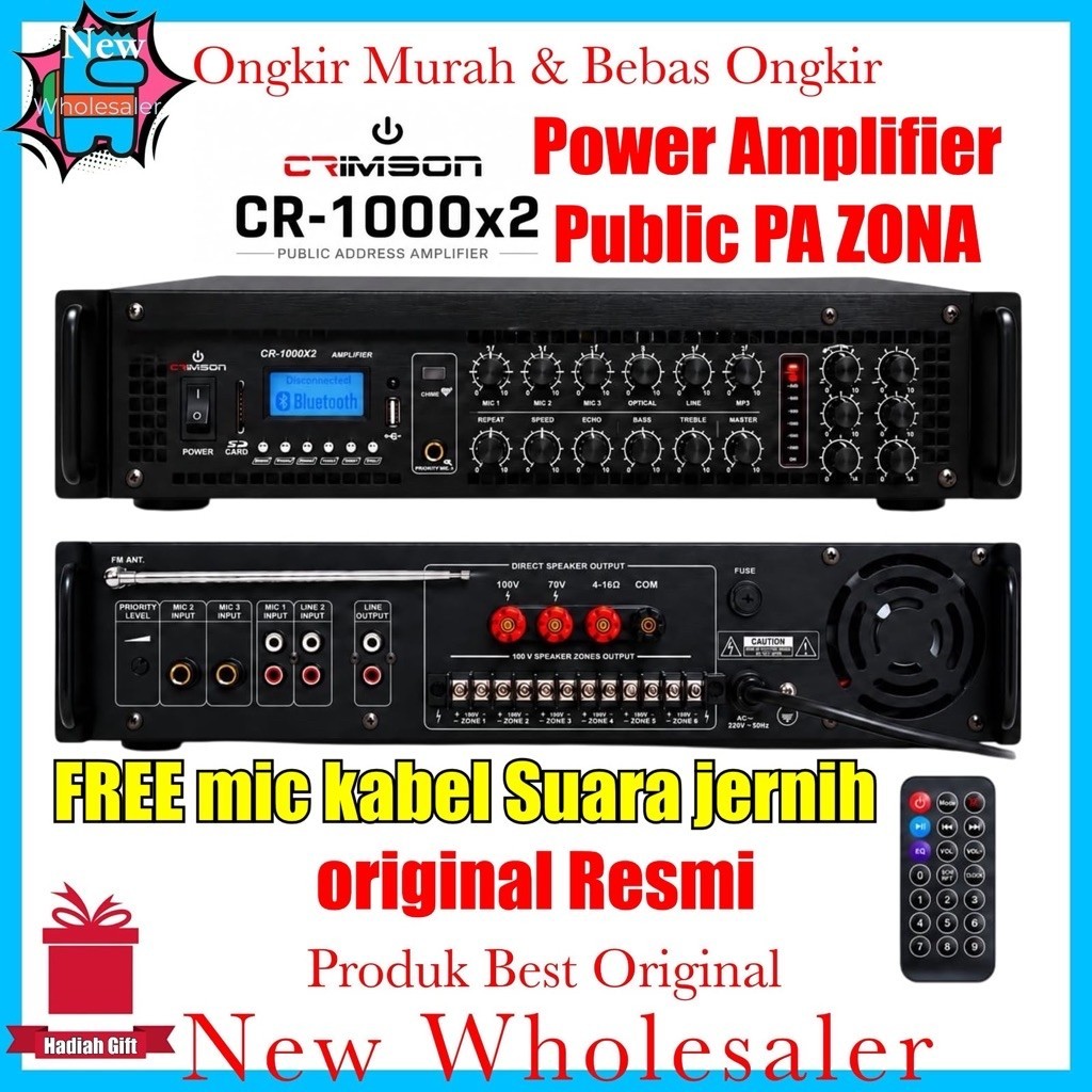 Power Amplifier Public Pa Zona Crimson Cr1000x2 Original
