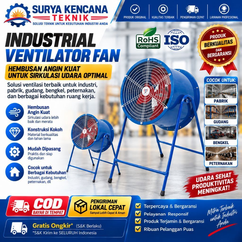 Blower Kipas Angin Axial Fan 20 Inch Kipas Blower Exhaust fan Industri