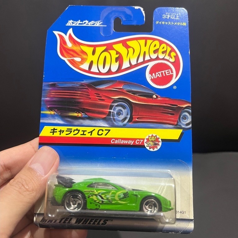 Hot Wheels Callaway C7 Green Blue Card Japan