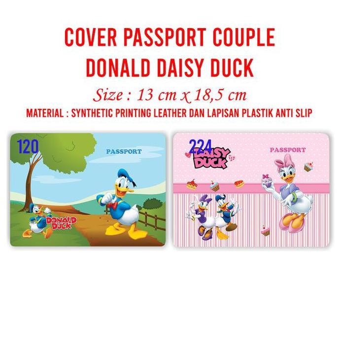:>:>:>:>] Cover Passport Seri Couple Donald Daisy Sampul Buku Paspor Case Holder Document Travelling