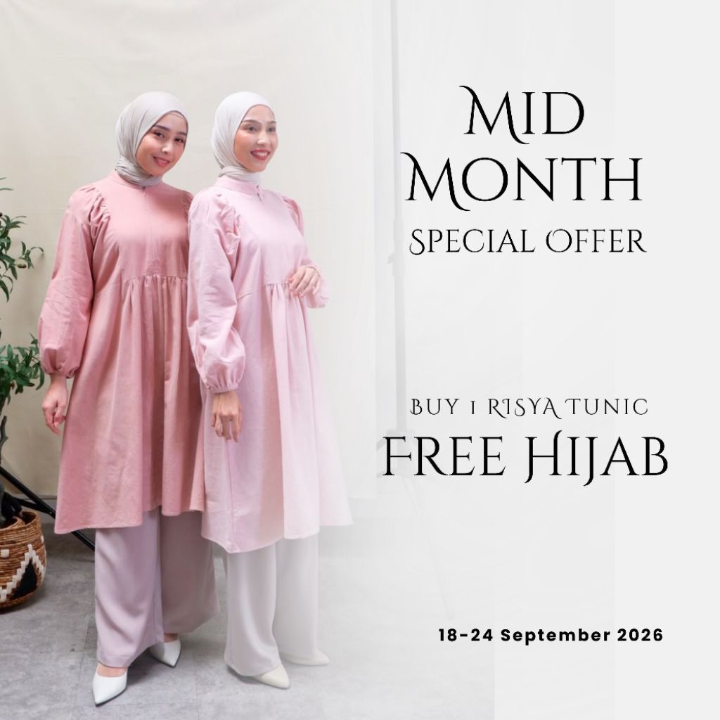 Fimelo Risya Tunik (Tunik Wanita Polos Lengan Panjang)