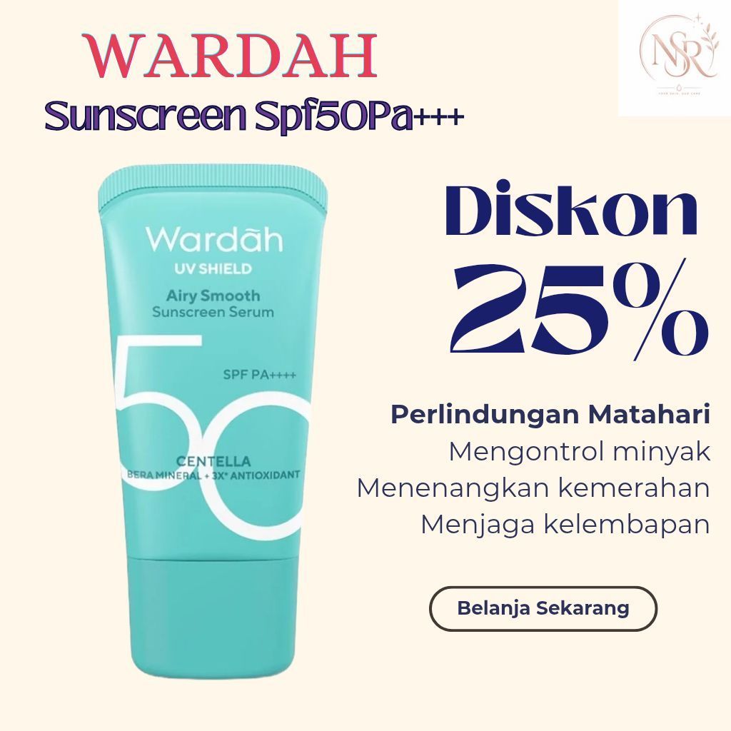 Wardah Sunscreen spf 50pa+++ 25ml - Wardah sunscreen - sunscreen wajah
