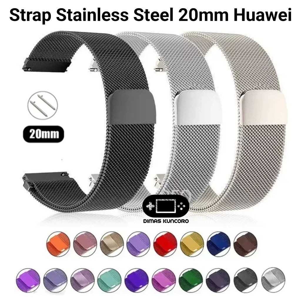 Strap Stainless 20mm huawei gt1 gt2 gt3 gt 1 2 3 42mm honor watch es fit 2 classic edition steel tal