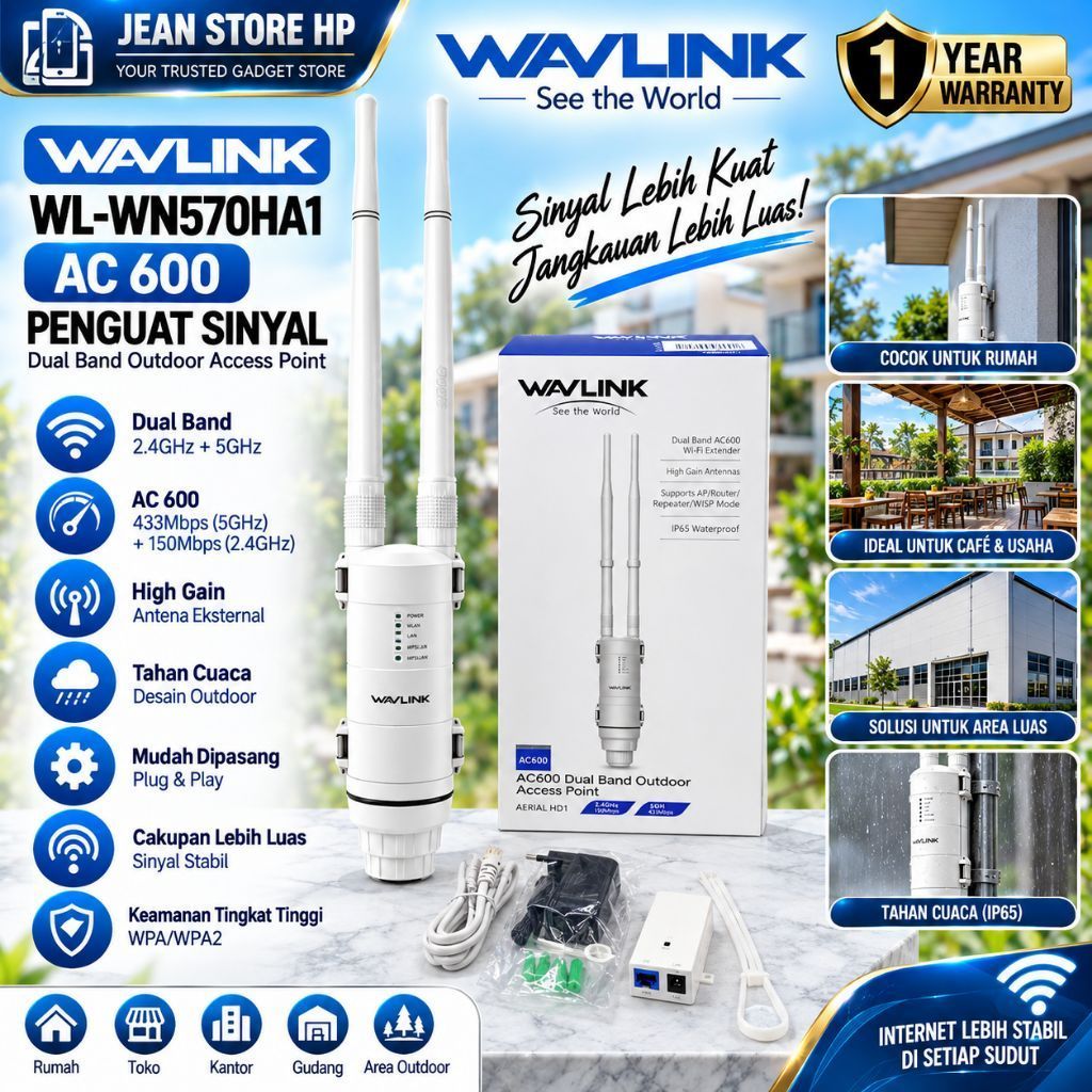 WAVLINK WL-WN570HA1 AC 600 PENGUAT SINYAL