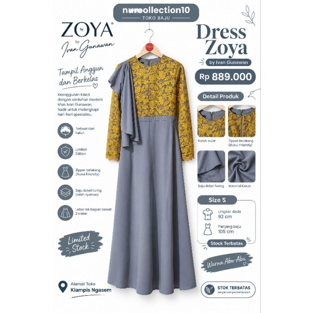 DRESS IVAN GUNAWAN busana muslim wanita terkini. gamis brukat