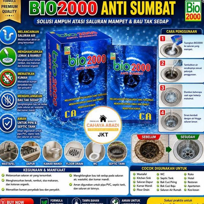 Siti_Storelima - Bio2000 Anti Sumbat Saluran Air Mampet | Penghancur Lemak Rambut Kotoran Pembersih 