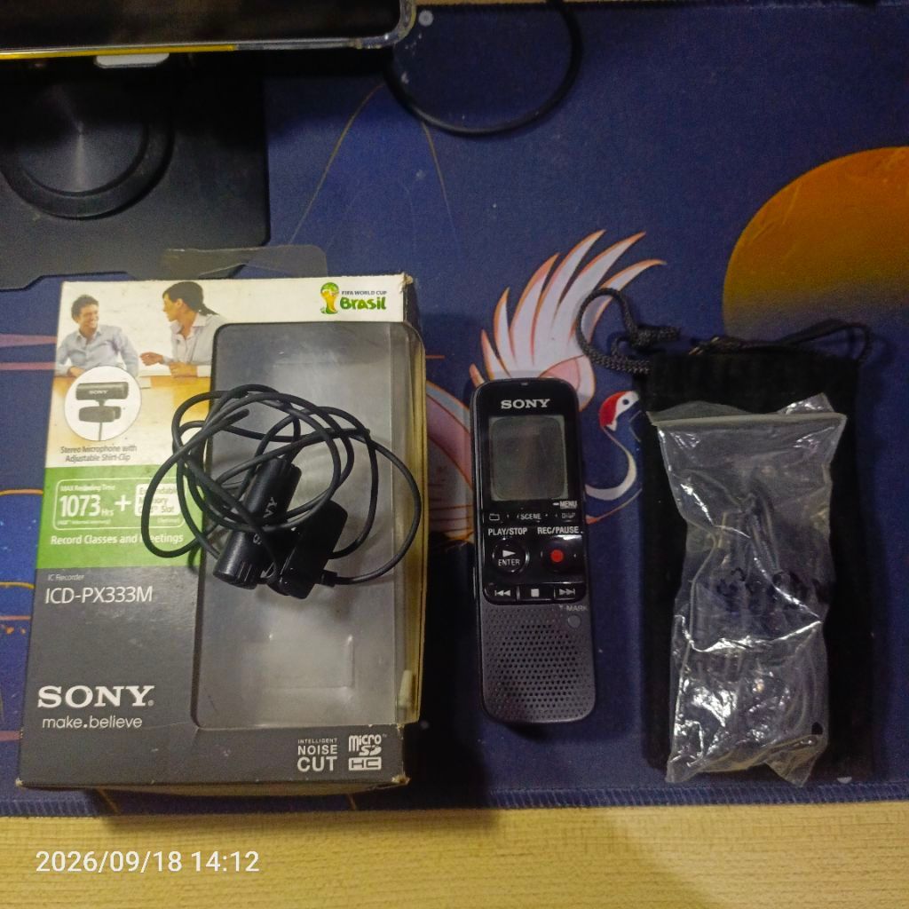 Sony Recorder ICD PX333M Slot memory eksternal ICD PX333 MIC Clip on