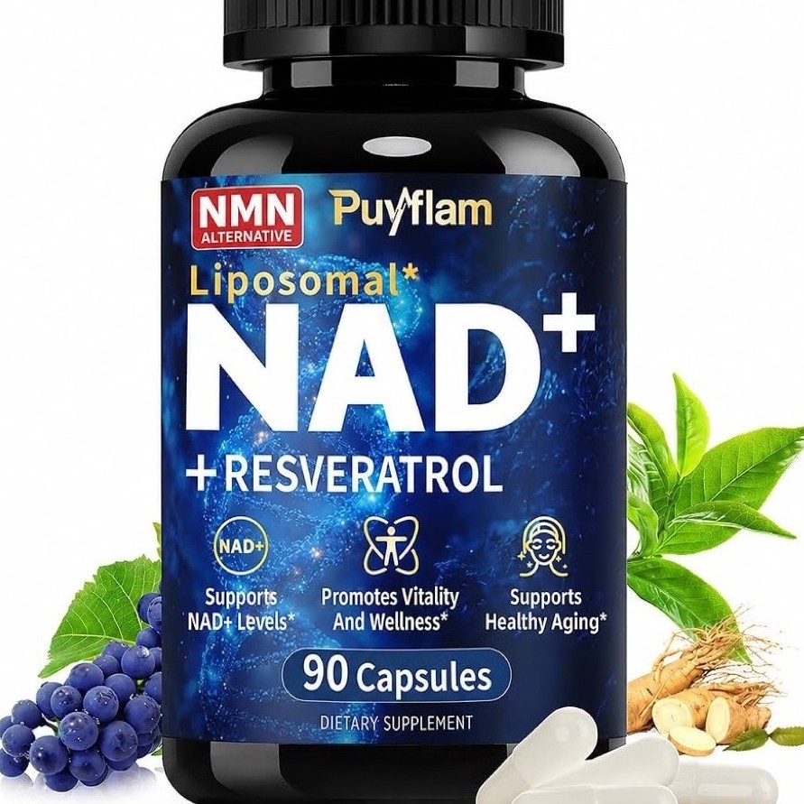 NAD Supplement, 12-in-1 Liposomal NAD+ Plus with Trans-Resveratrol, CoQ10, PQQ & Alpha Lipoic Acid, 