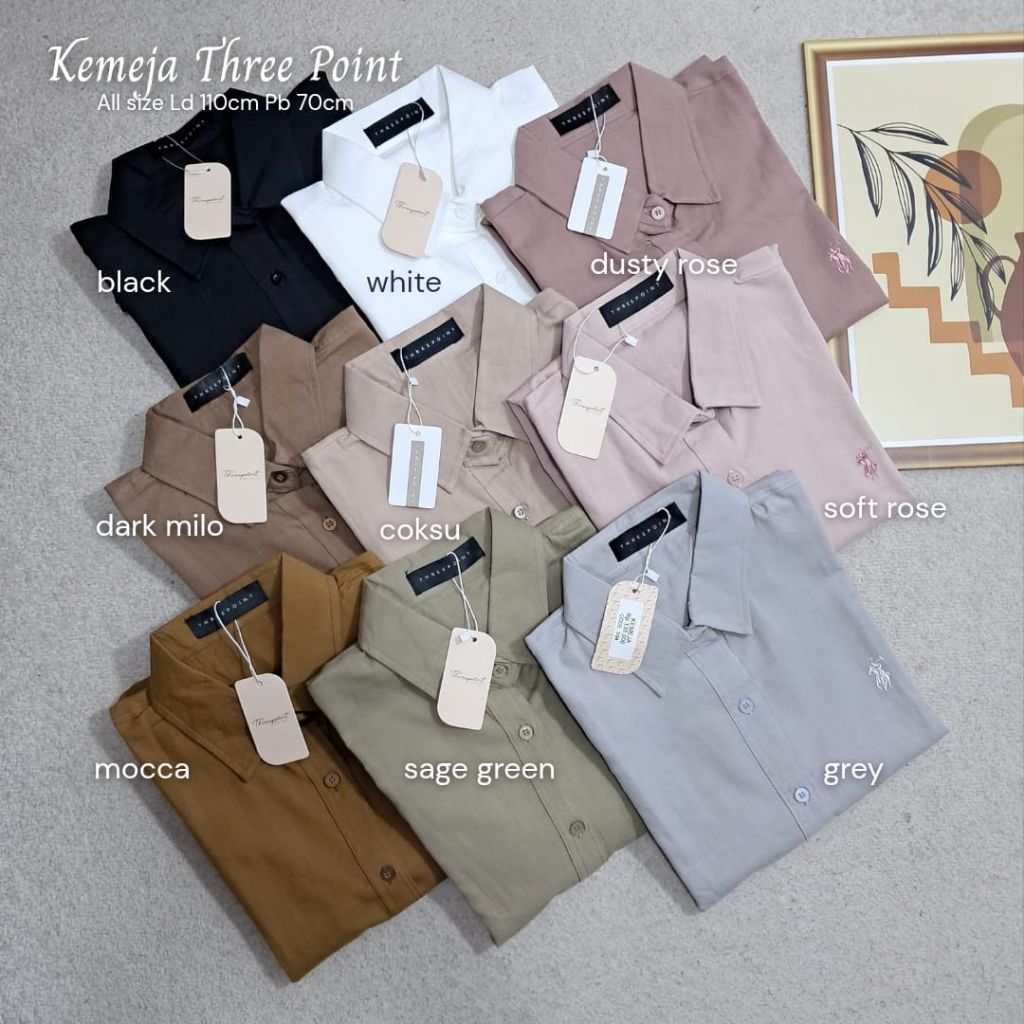 Kemeja Katun Three Point
