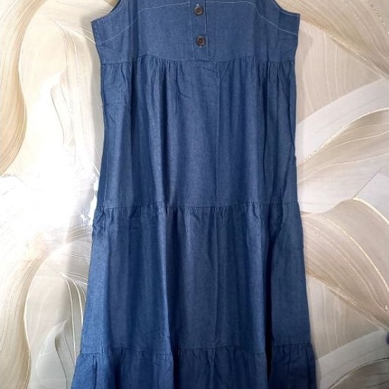 Queenova Puff Basic Denim Dress