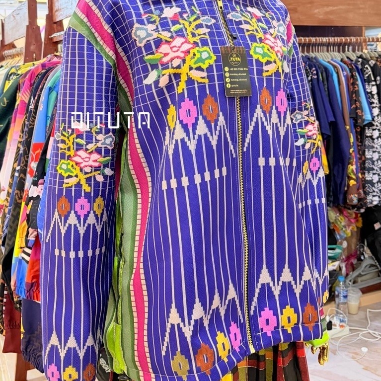 Premium Jaket Etnik Khas Sulsel by @katalog_dituta.id Motif Lagosi Jijjiri